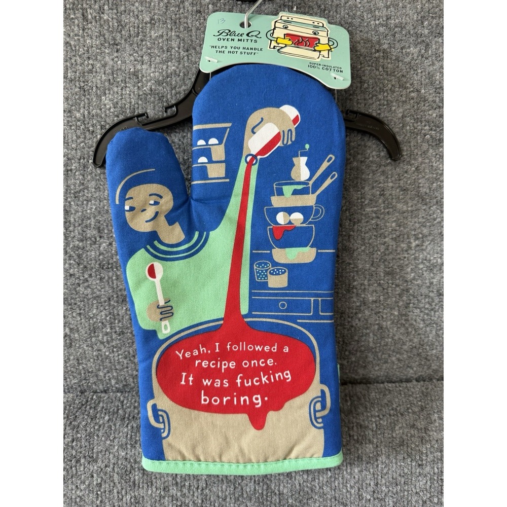 Blue Q Super-Insulated Oven Mitt I Followed A Recipe Once F*ing Boring‎ New C34